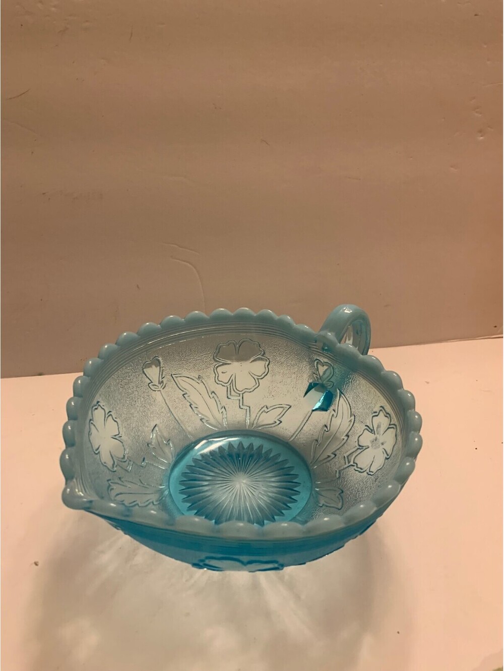Blue Leaf Shape Trinket Candy Bowl